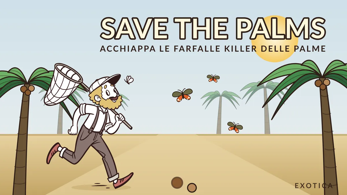 Save The Palms: Sabu corre con il retino tra le palme per acchiappare le farfalle killer